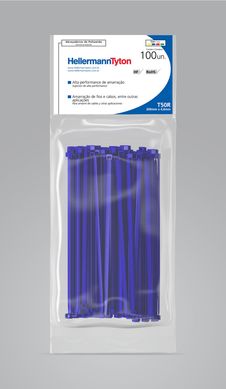 Abraadeira Nylon T50R Azul 4,6X200mm Embalagem Com 100 Unidades