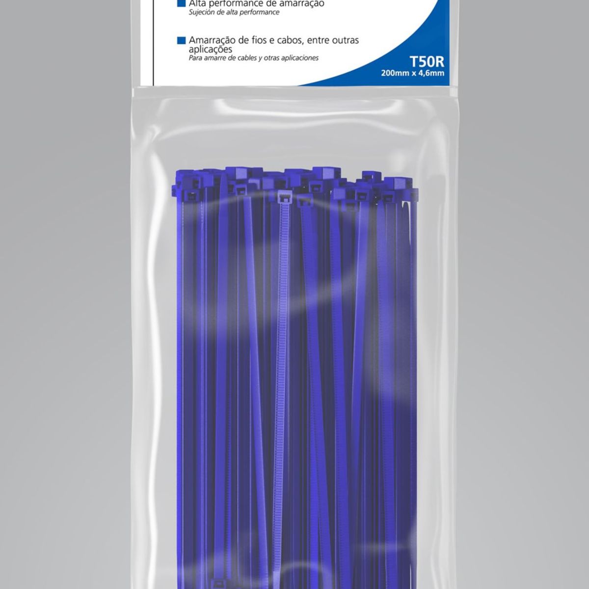 Abraçadeira Nylon T50R Azul 4,6X200mm Embalagem Com 100 Unidades, marca Hellermann - Foto Principal