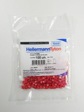 Identificao Cabos De 0,5 A 6,00 mm Vermelho Nmero 2 Embalagem Com 100 Unidades