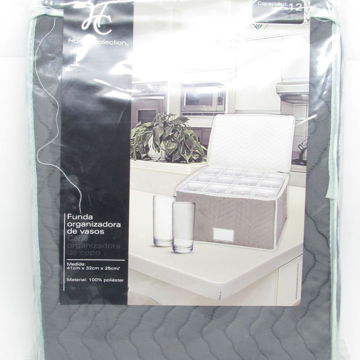 Capa Organizadora de Copo 32x25x41cm Branco, marca Just Home Collection - Foto Principal