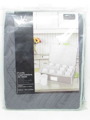 Capa Organizadora de Xcara 32x13x41cm Branco Just Home Collection