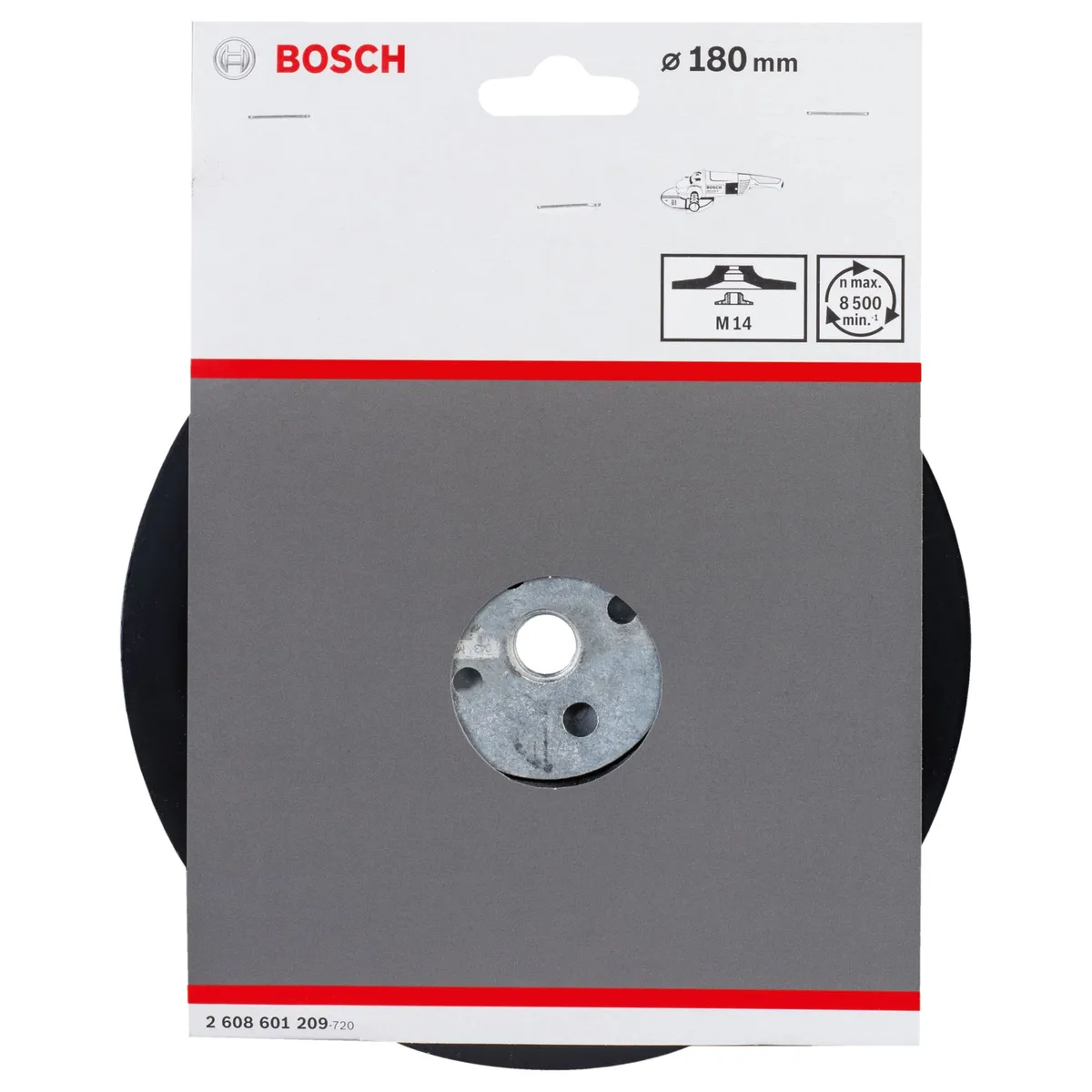 Prato de Borracha para Disco de Fibra com Porca M14 180mm 1 peça, marca Bosch - Foto Principal