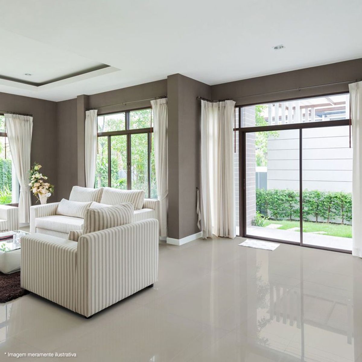 Porcelanato Polido Avório 60x60cm Caixa 1,80m² Bege, marca Delta Cerâmica - Foto 2