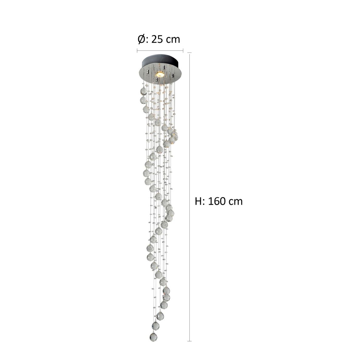 Lustre Spirale 1 Lâmpada 50W Bivolt Cristal Transparente, marca H.Imports - Foto 2