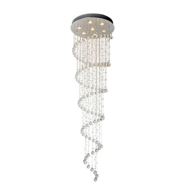 Lustre Spirale 7 Lampadas 50W Bivolt Cristal Transparente