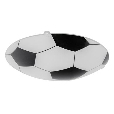 Plafon Led Infantil Futebol 60W 25cm Preto e Branco