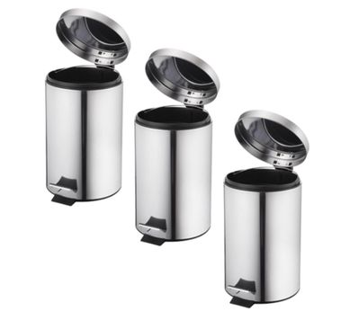 Combo com 2 Lixeiras Inox 3 Litros
