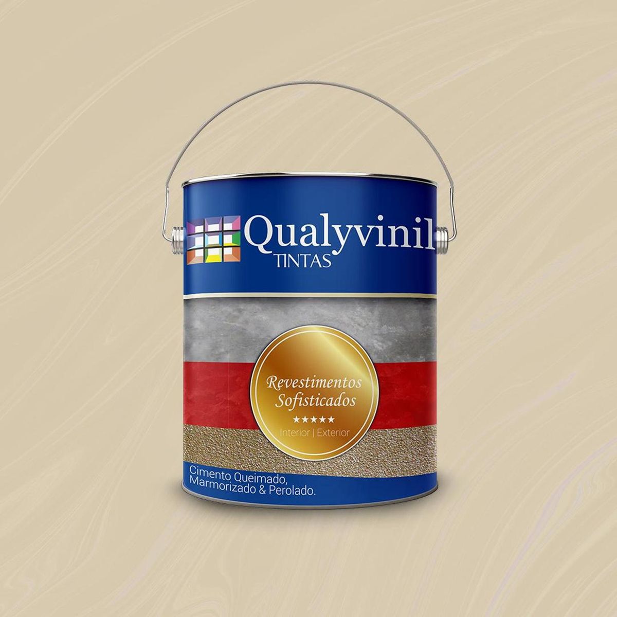Revestimento Efeito Marmorizado 5kg Crema, marca Qualyvinil - Foto Principal