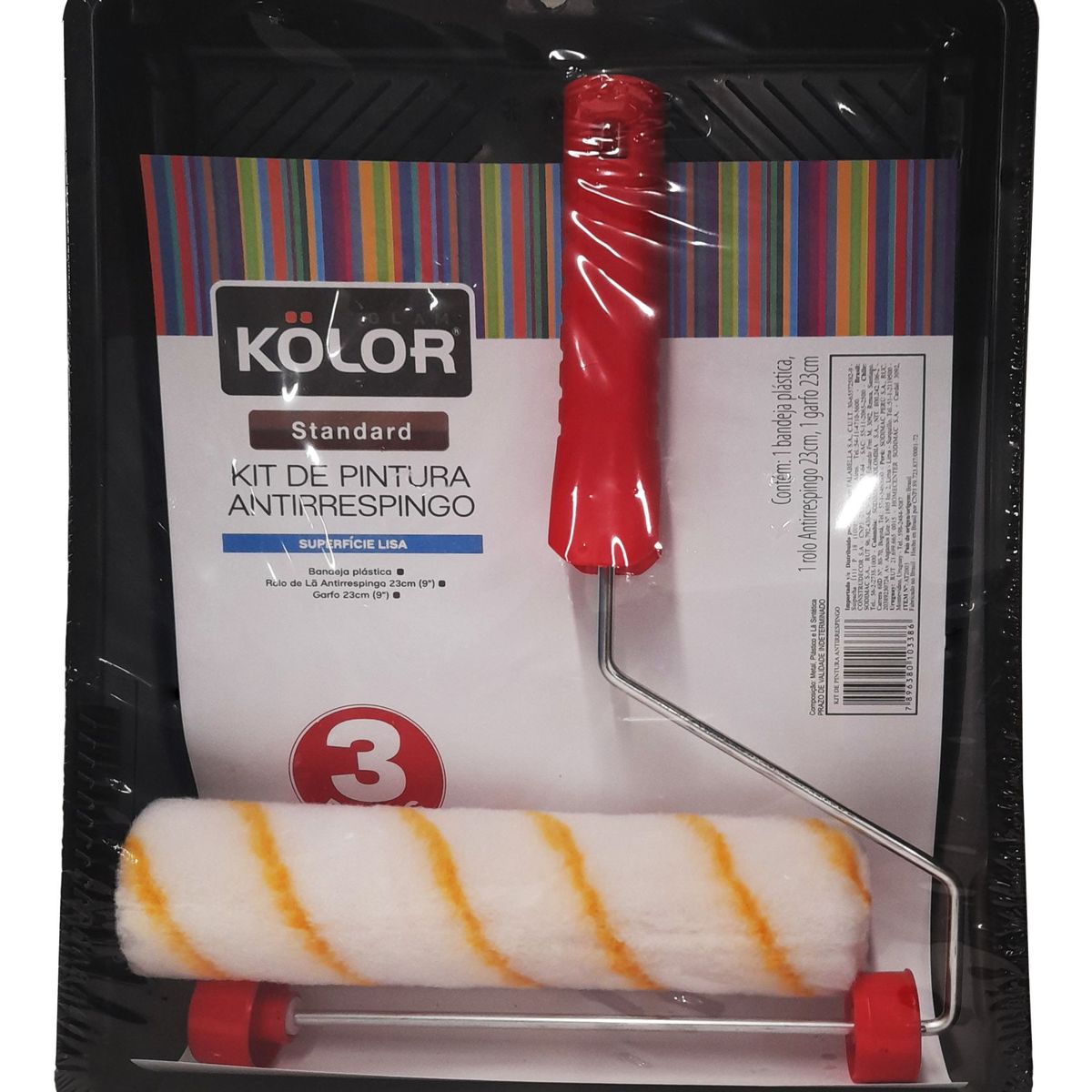 Kit para Pintura Antirespingos Esmalte Acrílica e Látex 3 Peças Kolor, marca Kolor - Foto Principal