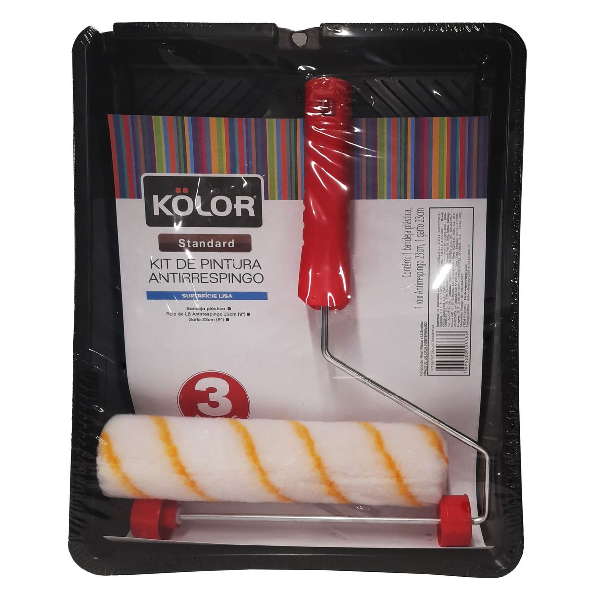 Kit para Pintura Antirespingos Esmalte Acrílica e Látex 3 Peças Kolor, marca Kolor - Foto Principal