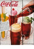 Placa de Madeira Coca Ice Cream With A Coke Colorido 366X50cm