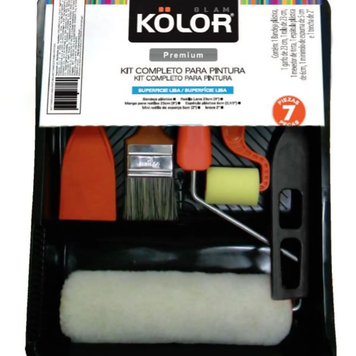 Kit Completo para Pintura Esmalte Acrílica e Látex 7 Peças Kolor Preto, marca Kolor - Foto Principal