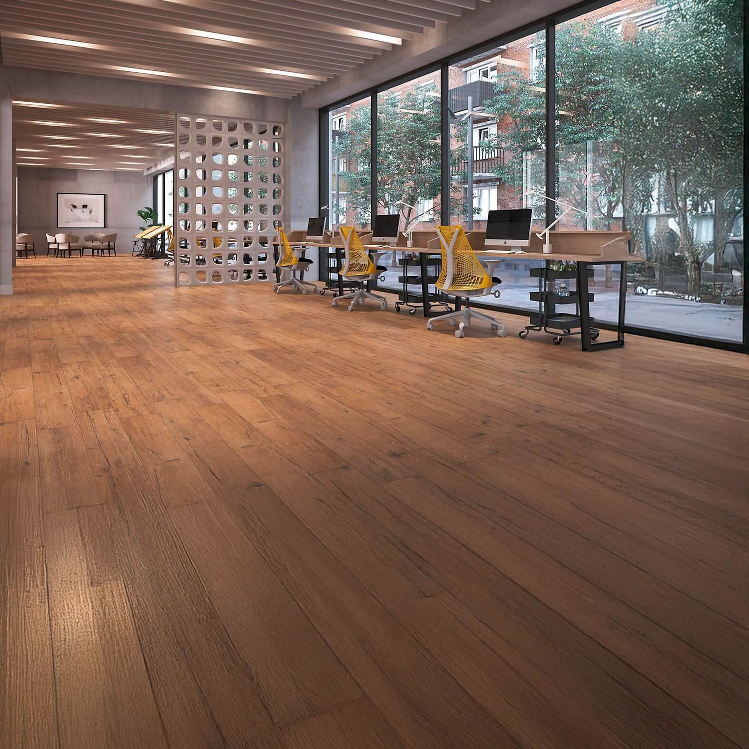 Porcelanato Acetinado Esmaltado Marrom 20x120cm Portobello