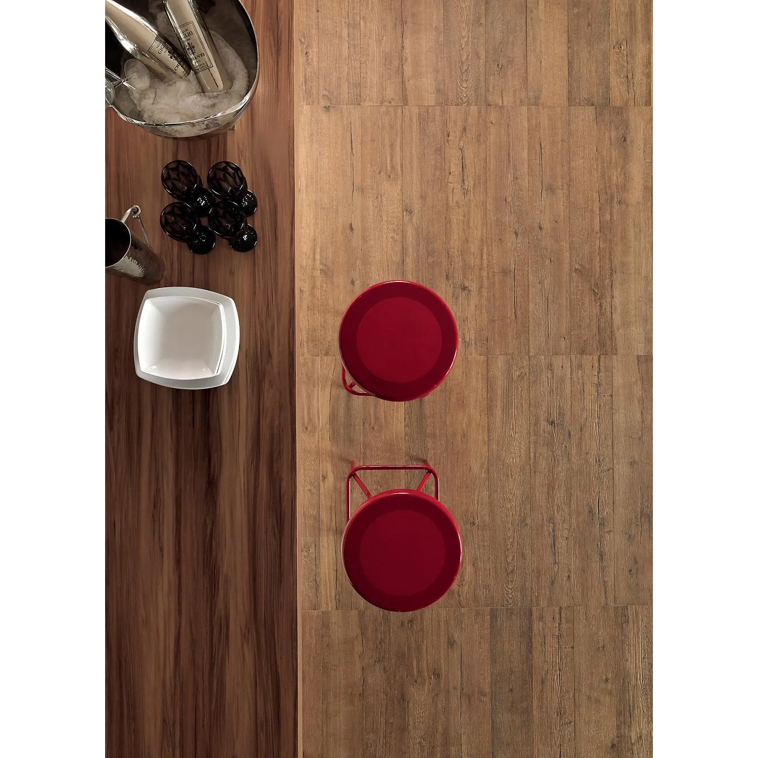 Porcelanato Acetinado Esmaltado Marrom 20x120cm Portobello