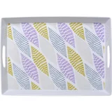 Bandeja Retangular Melamina Folhas Cores 46,7x33,5cm