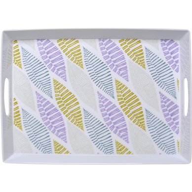 Bandeja Retangular Melamina Folhas Cores 46,7x33,5cm