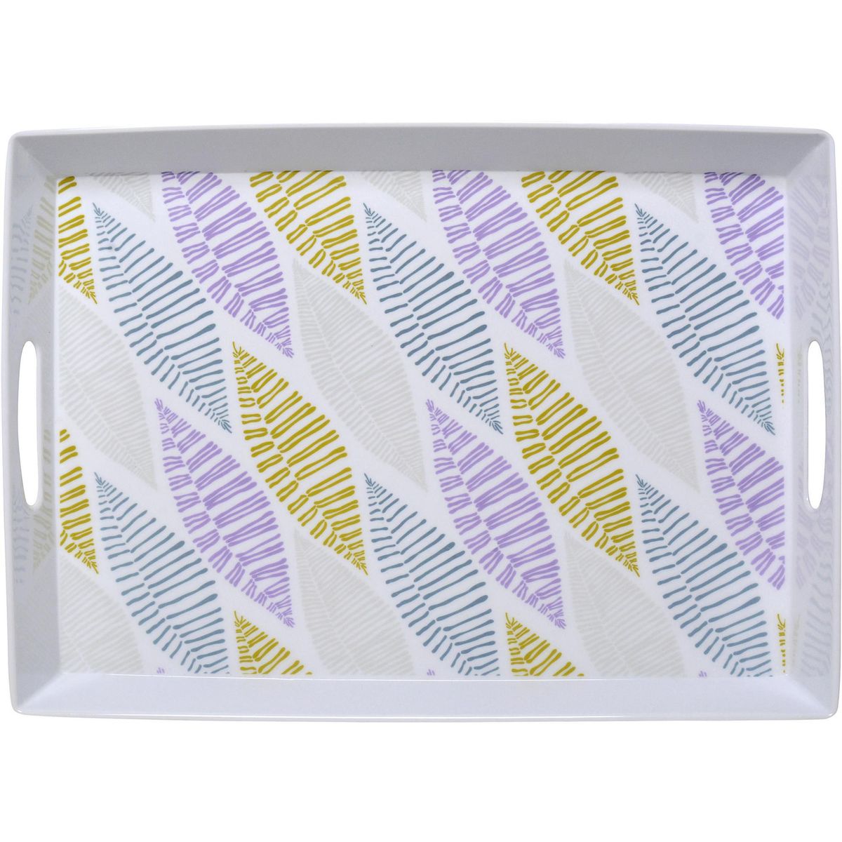 Bandeja Retangular Melamina Folhas Cores 46,7x33,5cm, marca Just Home Collection - Foto Principal
