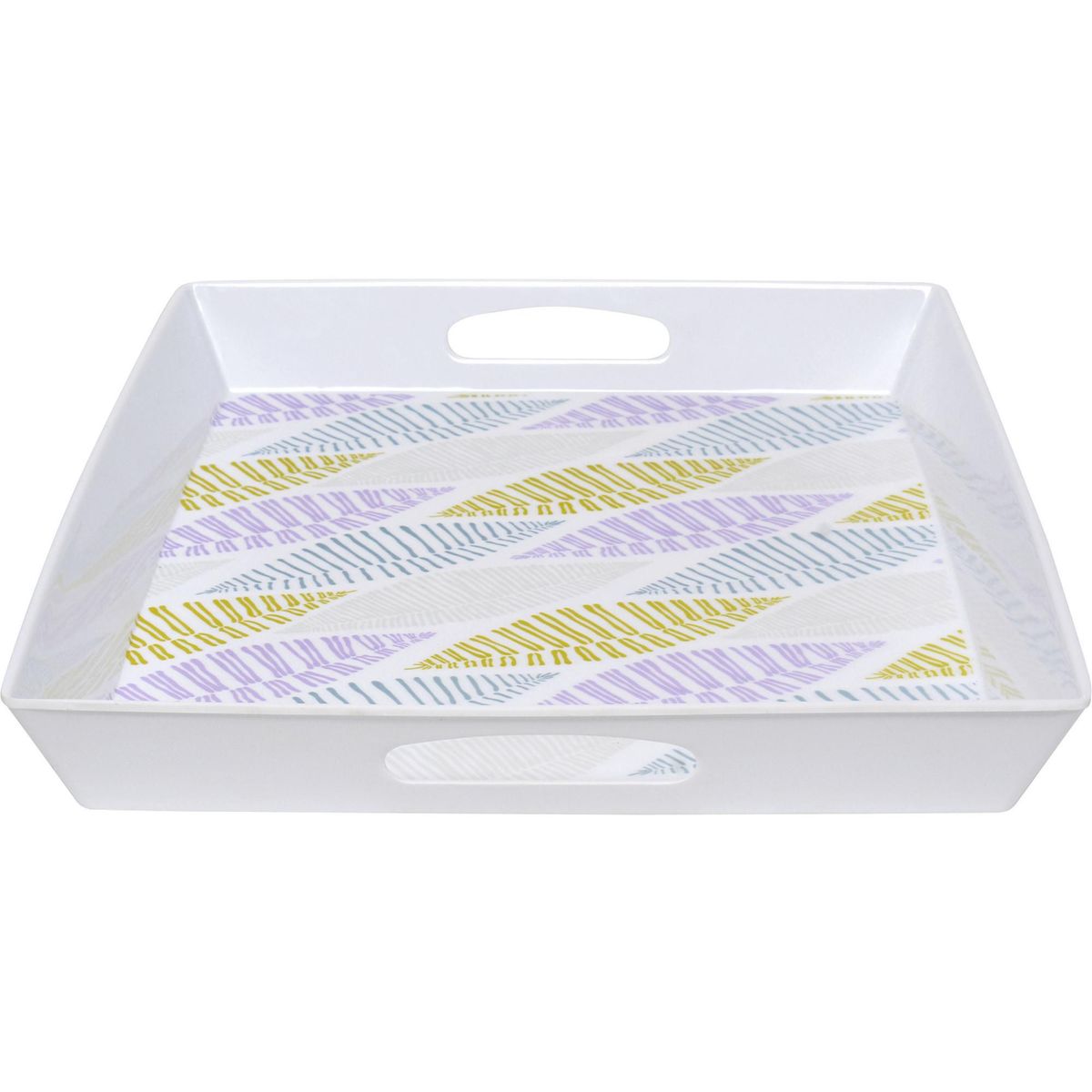 Bandeja Retangular Melamina Folhas Cores 46,7x33,5cm, marca Just Home Collection - Foto 2