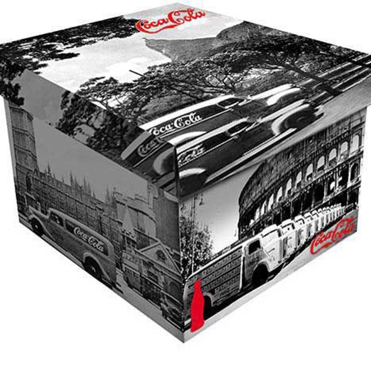 Caixa Desmontável Coca Cola Landscape World, Branco Preto 35 x 26.5 x 15cm, marca Urban - Foto Principal