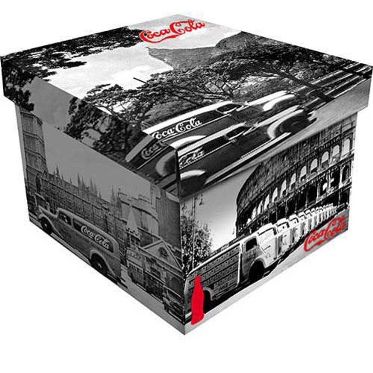 Caixa Desmontável Coca Cola Landscape World, Branco Preto 35 x 26.5 x 15cm, marca Urban - Foto Principal