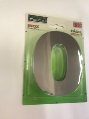 Algarismo 0 Polido 12cm Inox