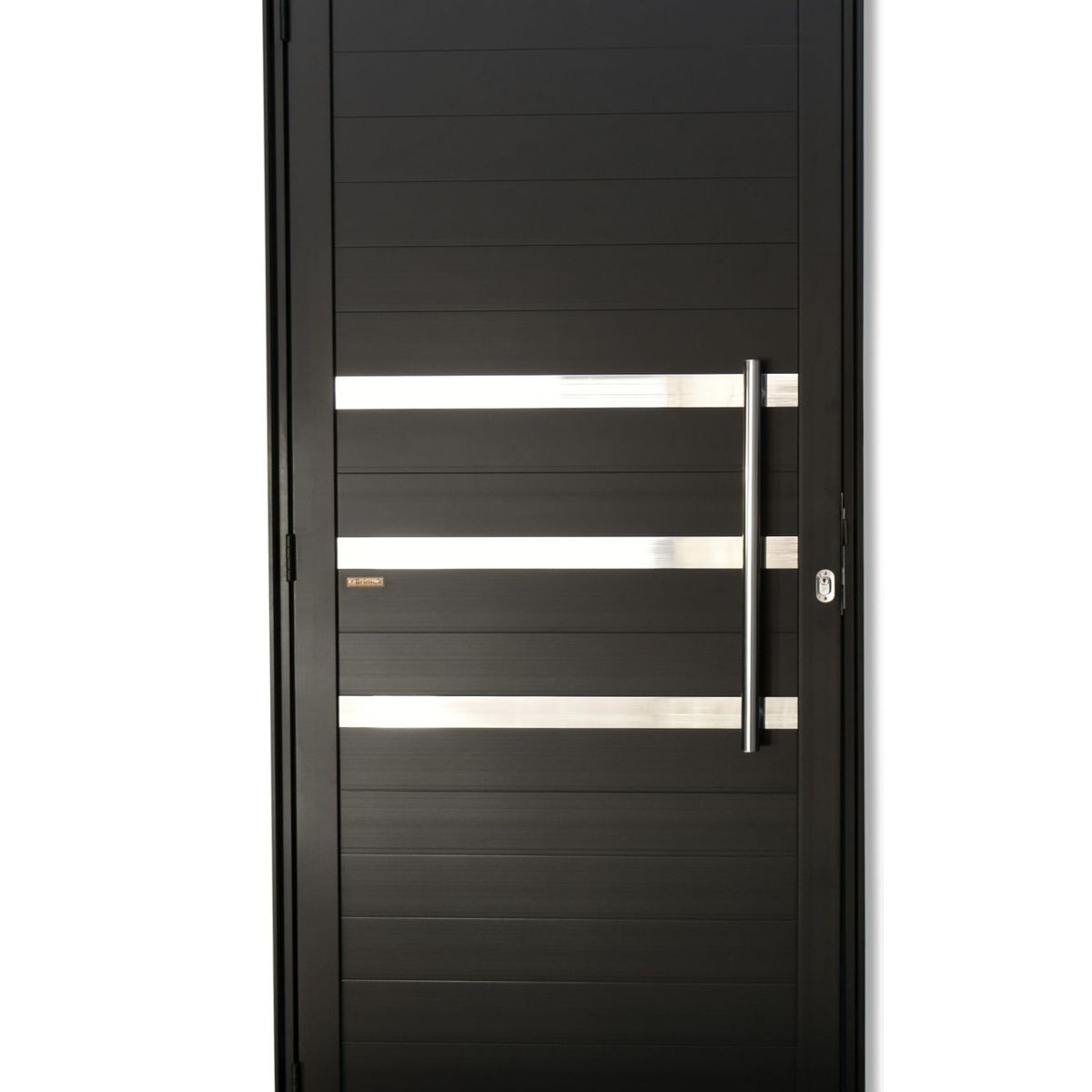 Porta Lambri e Friso Alumínio Preto Direita 210x80x4,6cm Super 25, marca Brimak - Foto Principal