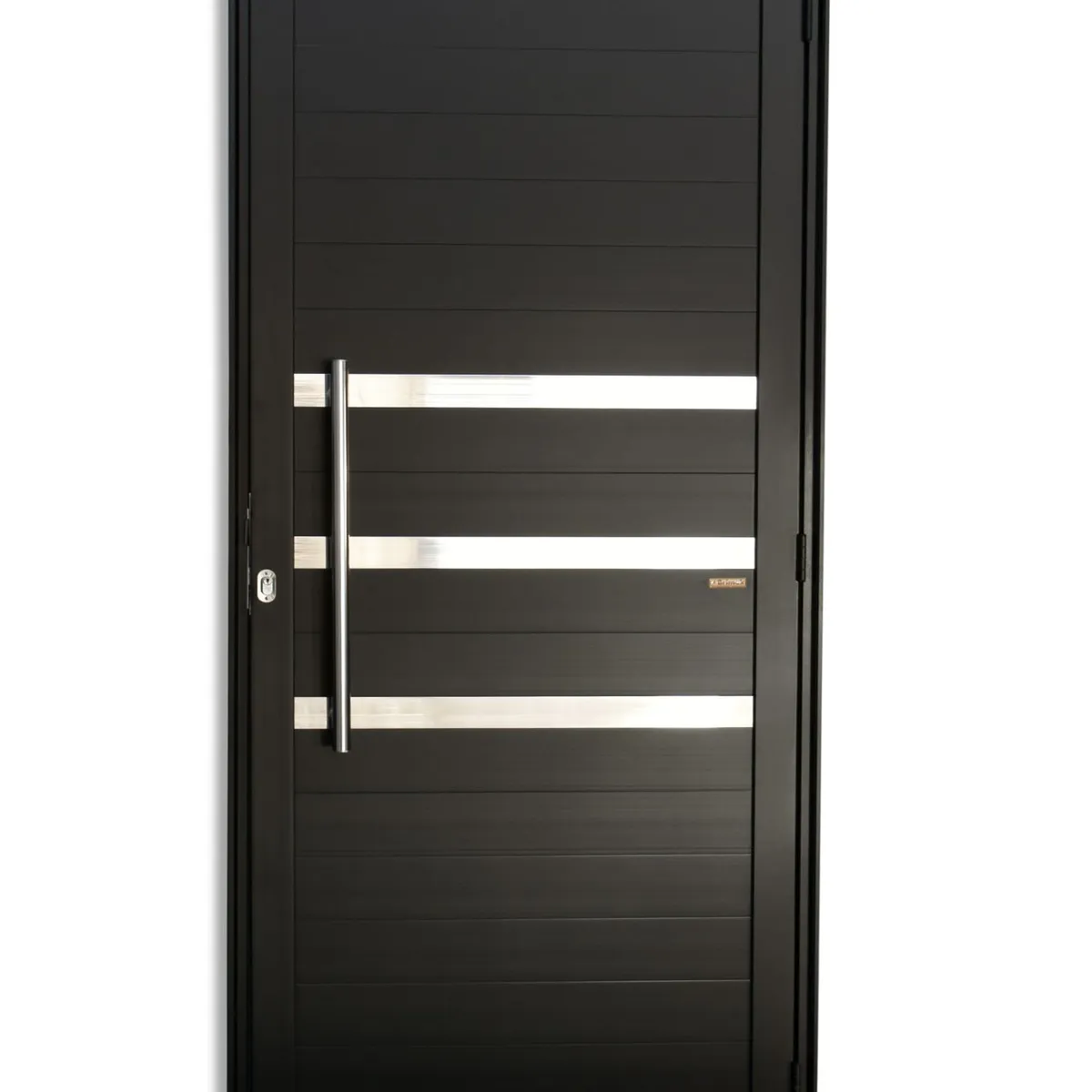 Porta Lambri e Friso Alumínio Preto Esquerda 210x80x4,6cm Super 25, marca Brimak - Foto Principal