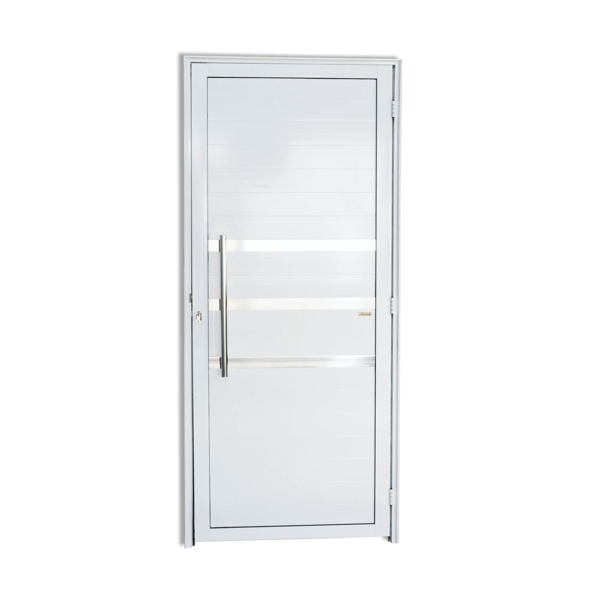 Porta Lambri e Friso Alumínio Branco Esquerda 210x90x4,6cm Super 25, marca Brimak - Foto Principal