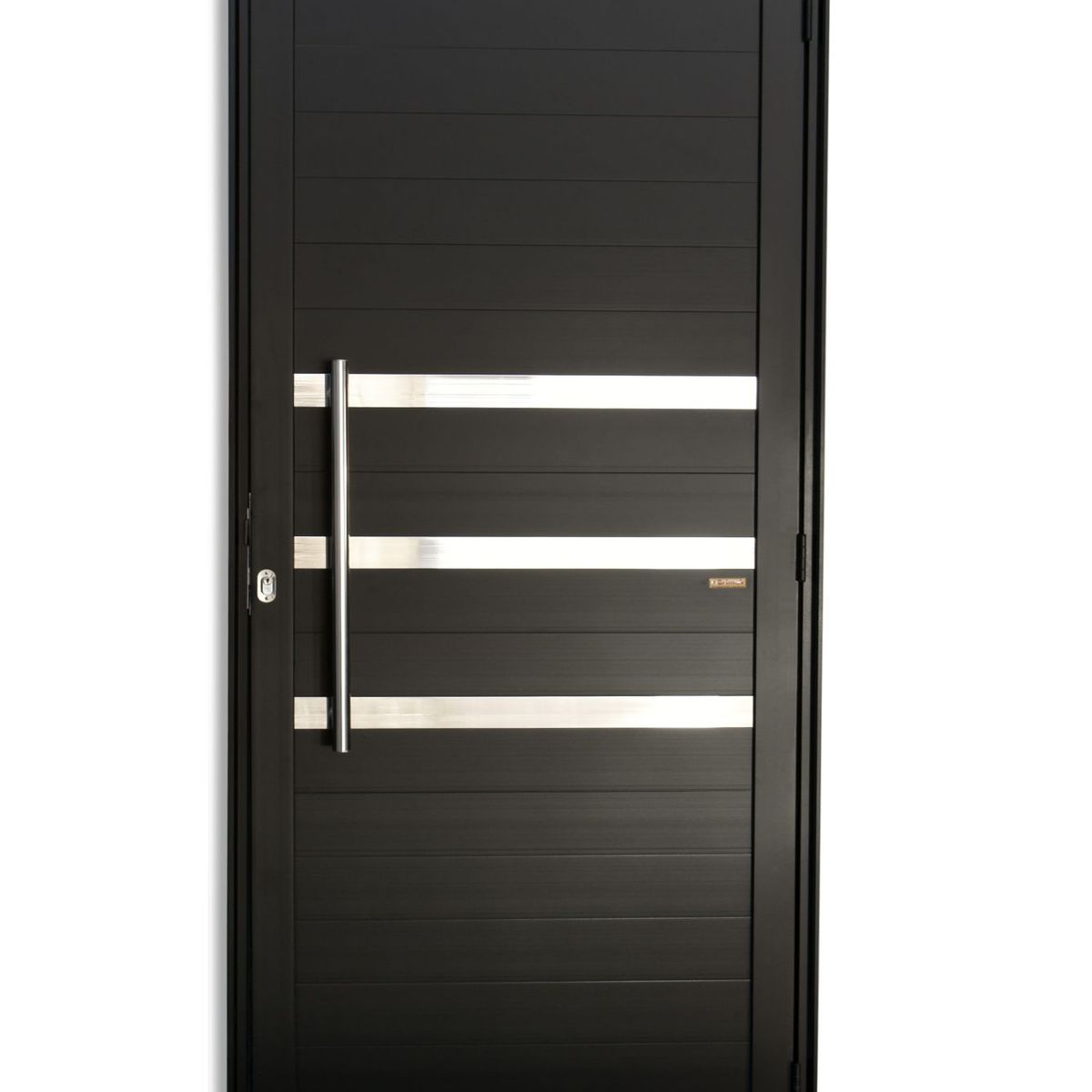 Porta Lambri e Friso Alumínio Preto Esquerda 210x90x4,6cm Super 25, marca Brimak - Foto Principal