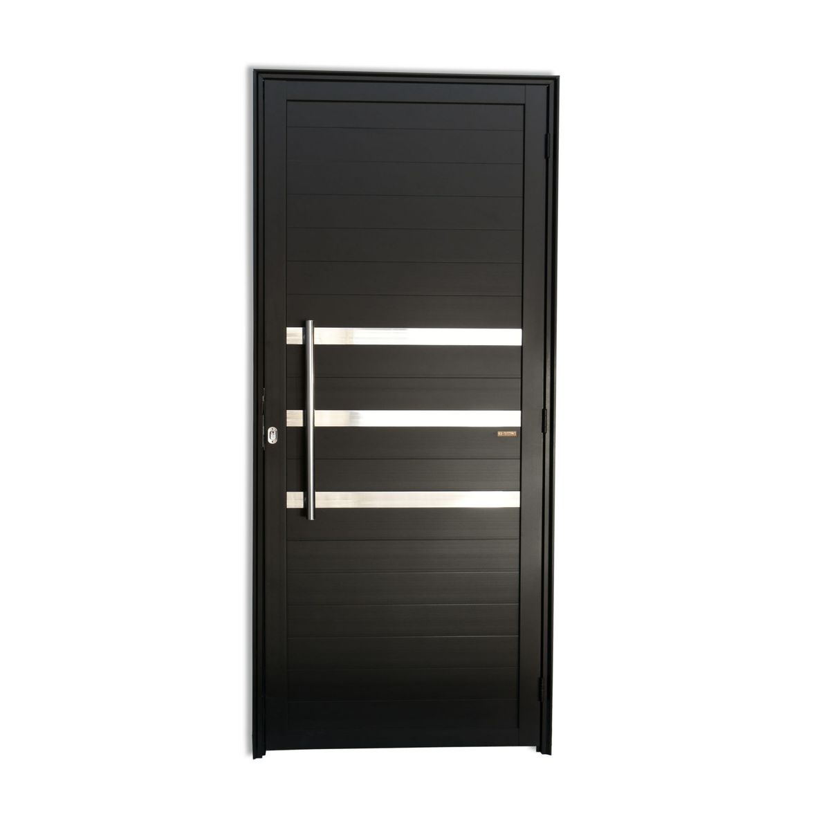 Porta Lambri e Friso Alumínio Preto Esquerda 210x90x4,6cm Super 25, marca Brimak - Foto Principal