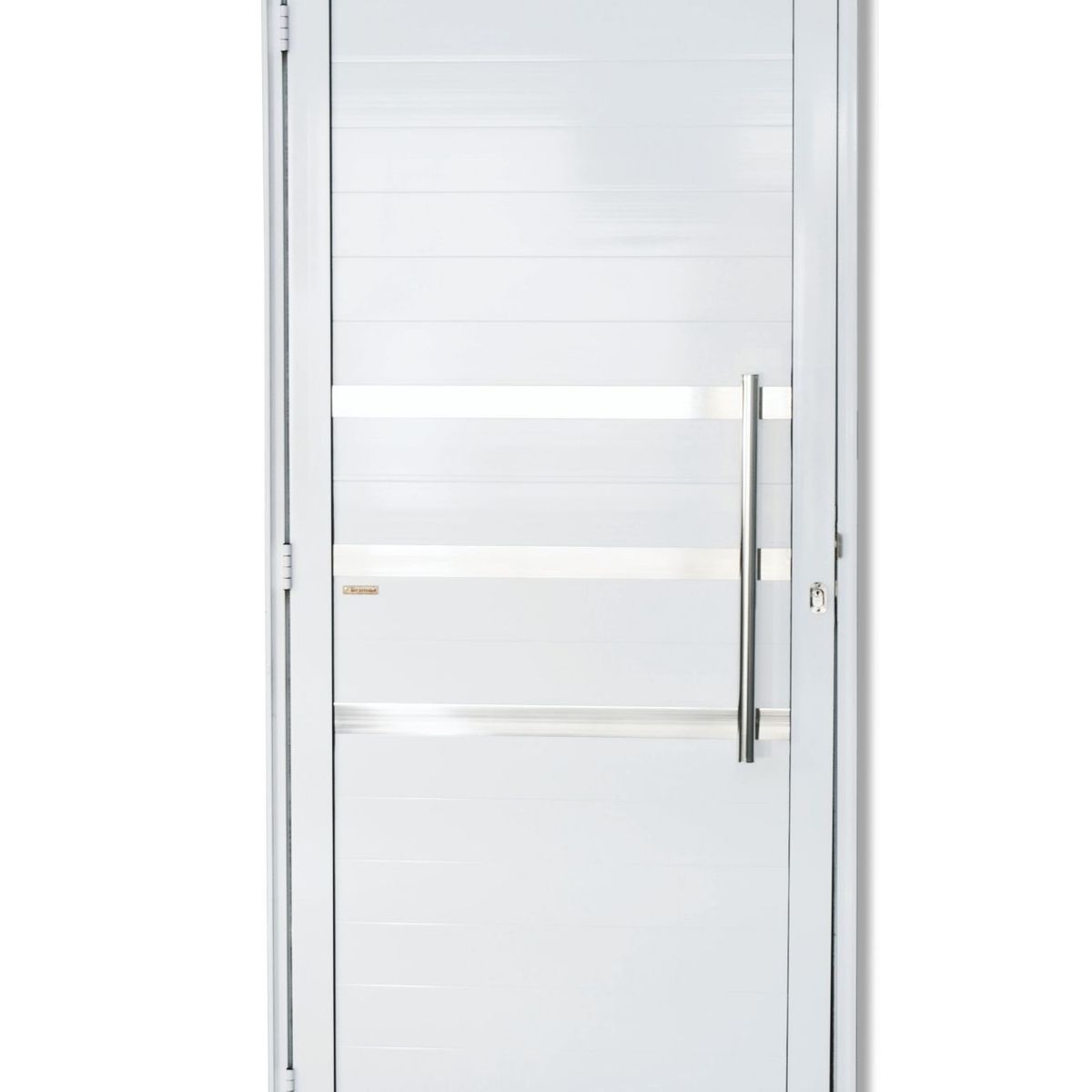 Porta Lambri e Friso Alumínio Branco Direita 210x100x4,6cm Super 25, marca Brimak - Foto Principal