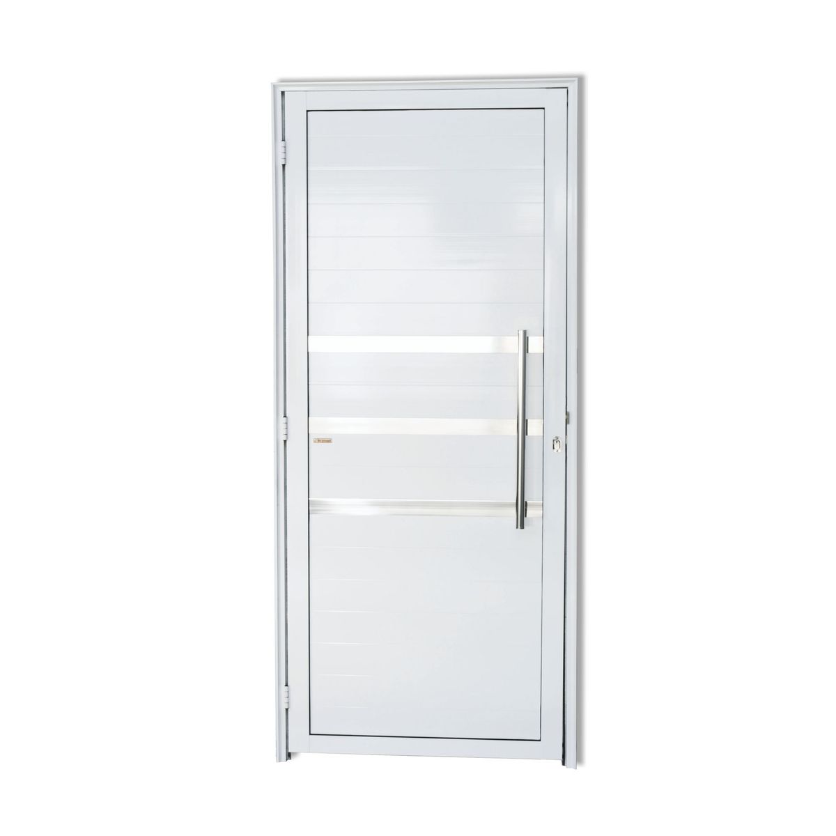 Porta Lambri e Friso Alumínio Branco Direita 210x100x4,6cm Super 25, marca Brimak - Foto Principal
