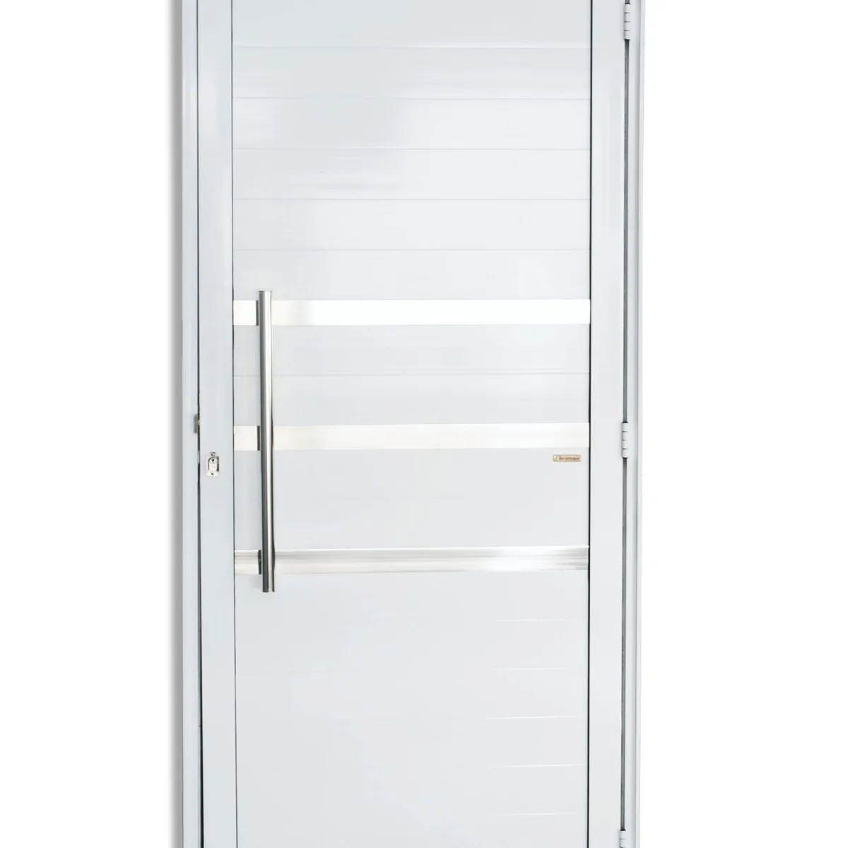 Porta Lambri e Friso Alumínio Branco Esquerda 210x100x4,6cm Super 25, marca Brimak - Foto Principal