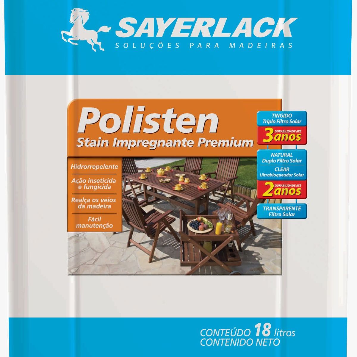 Verniz Stain Polisten 18L Natural Sayerlack, marca Sayerlack - Foto Principal