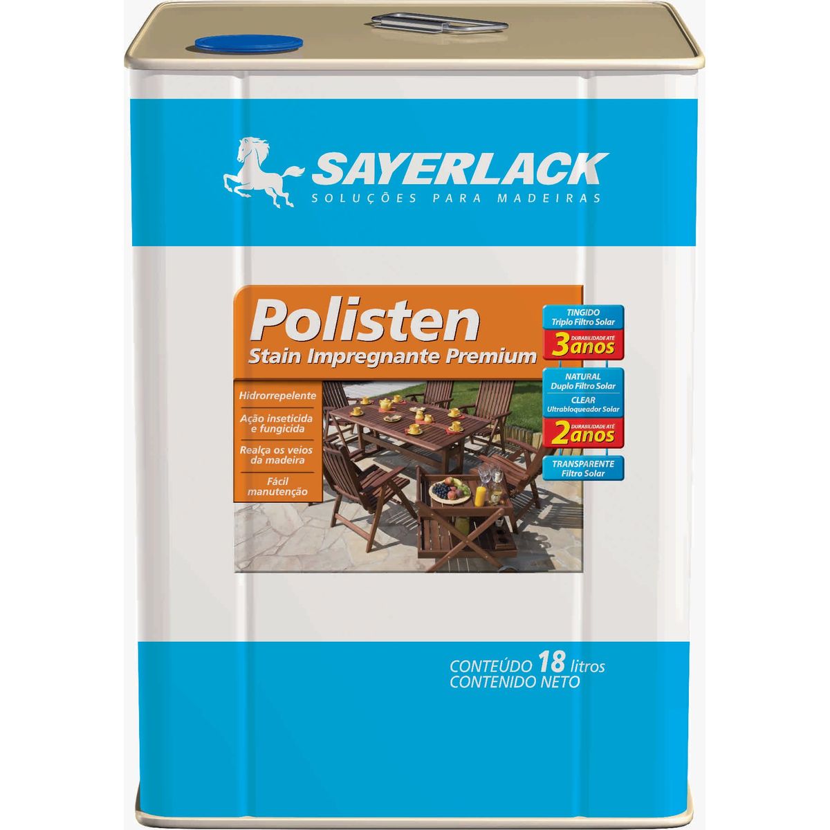 Verniz Stain Polisten 18L Natural Sayerlack, marca Sayerlack - Foto Principal