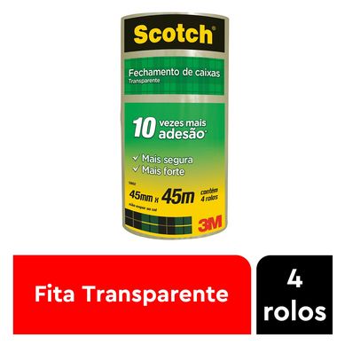 Fita 5802 Transparente Rolo Pacote com 4 Scotch 3M