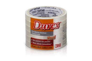 Fita Durex Pacote com 6, Transparente, 12mmx40m