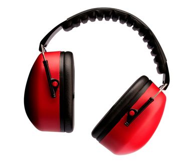 Abafador de Rudos tipo Concha Muffler 23 Decibeis Vermelho e Preto