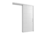 Porta Montada de Correr Interna Madeira Solida MDP Branco UV Acabado Direita 210x82x3,5cm Bella