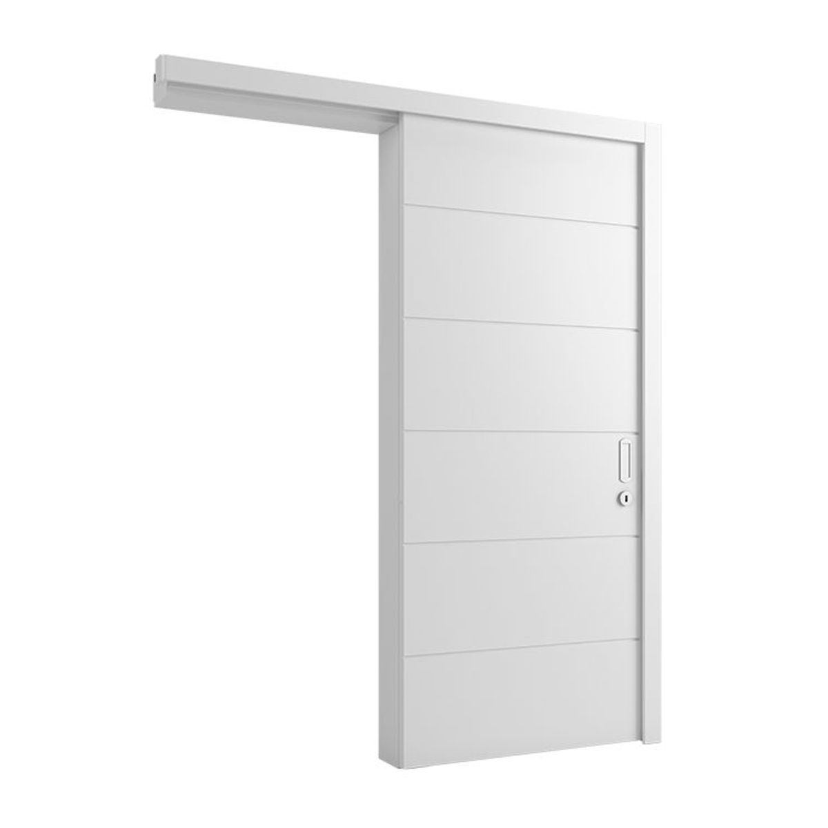 Porta Montada de Correr Interna Madeira Solida MDP Branco UV Acabado Esquerda 210x82x3,5cm Bella, marca Vert - Foto Principal