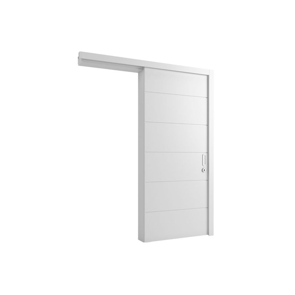 Porta Montada de Correr Interna Madeira Solida MDP Branco UV Acabado Esquerda 210x82x3,5cm Bella, marca Vert - Foto Principal