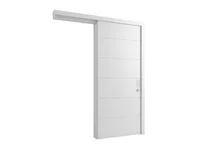Porta Montada de Correr Interna Madeira Solida MDP Branco UV Acabado Esquerda 210x82x3,5cm Bella