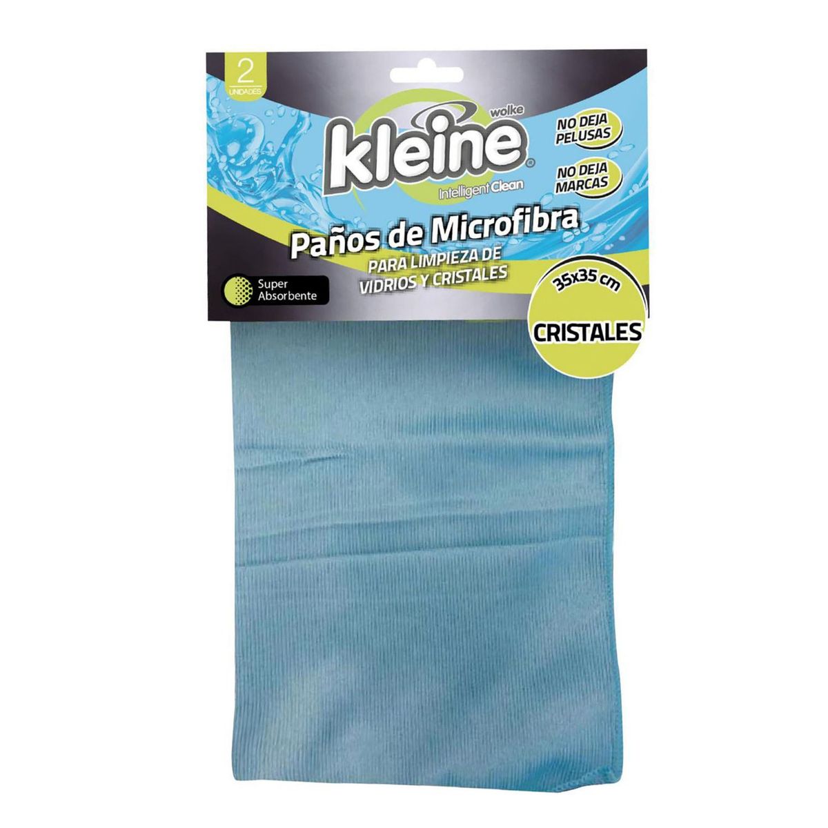 Kit de 2 Panos em Microfibra para Vidro 35x35cm Celeste, marca Kleine Wolke - Foto 2