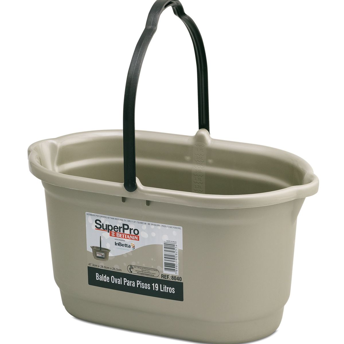 Balde Oval 19L Cinza, marca Bettanin - Foto Principal