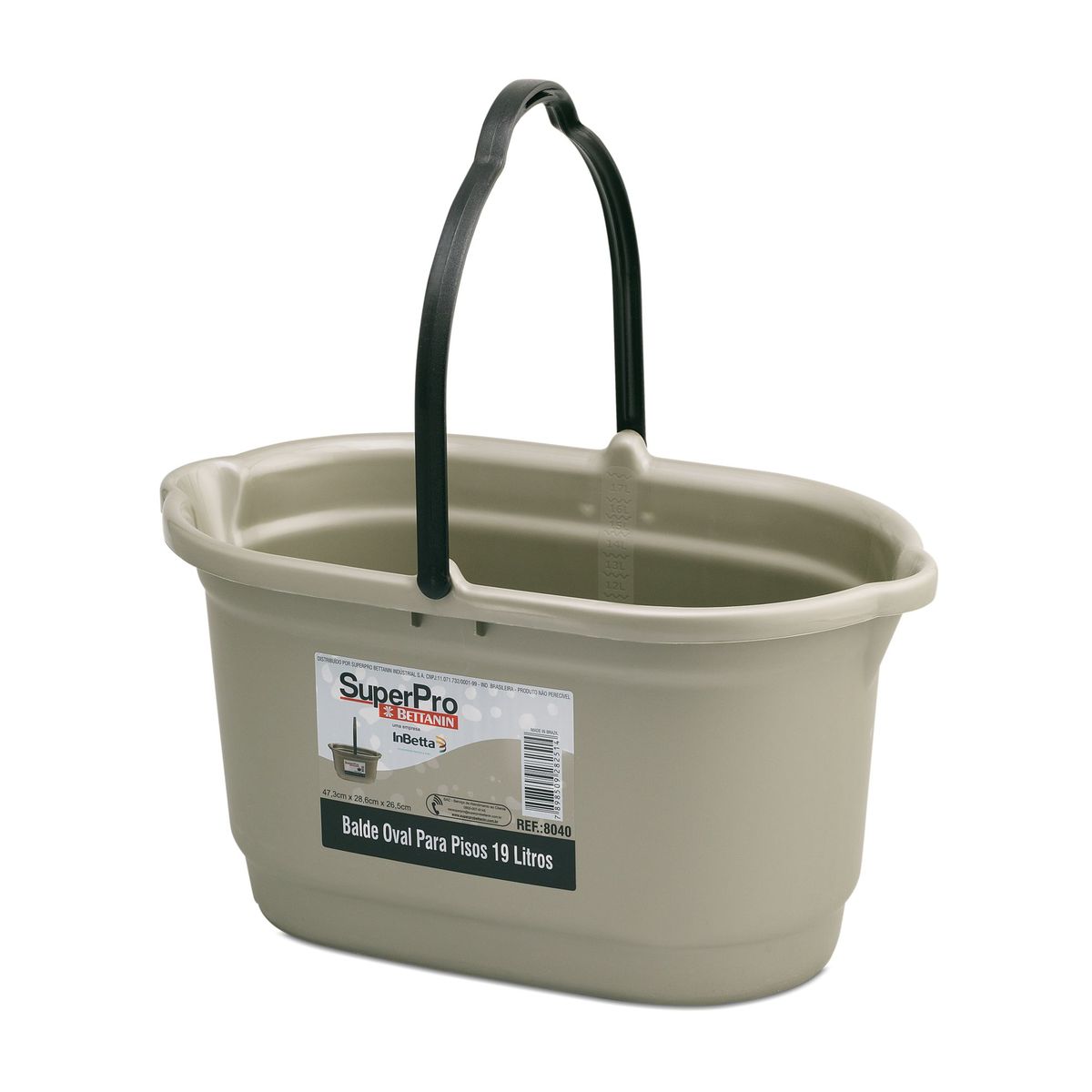 Balde Oval 19L Cinza, marca Bettanin - Foto Principal