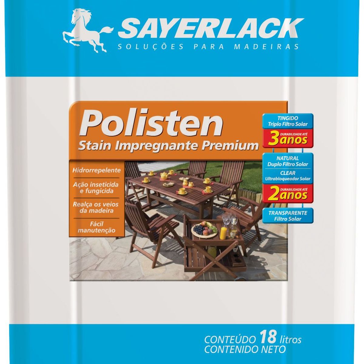 Verniz Stain Polisten 18L Transparente Sayerlack, marca Sayerlack - Foto Principal
