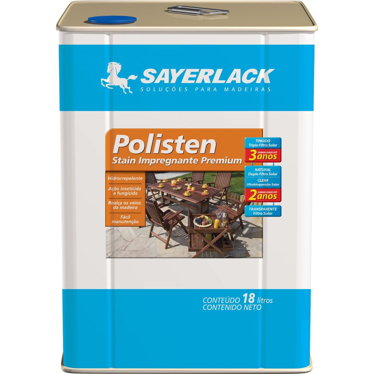 Verniz Stain Polisten 18L Transparente Sayerlack, marca Sayerlack - Foto Principal