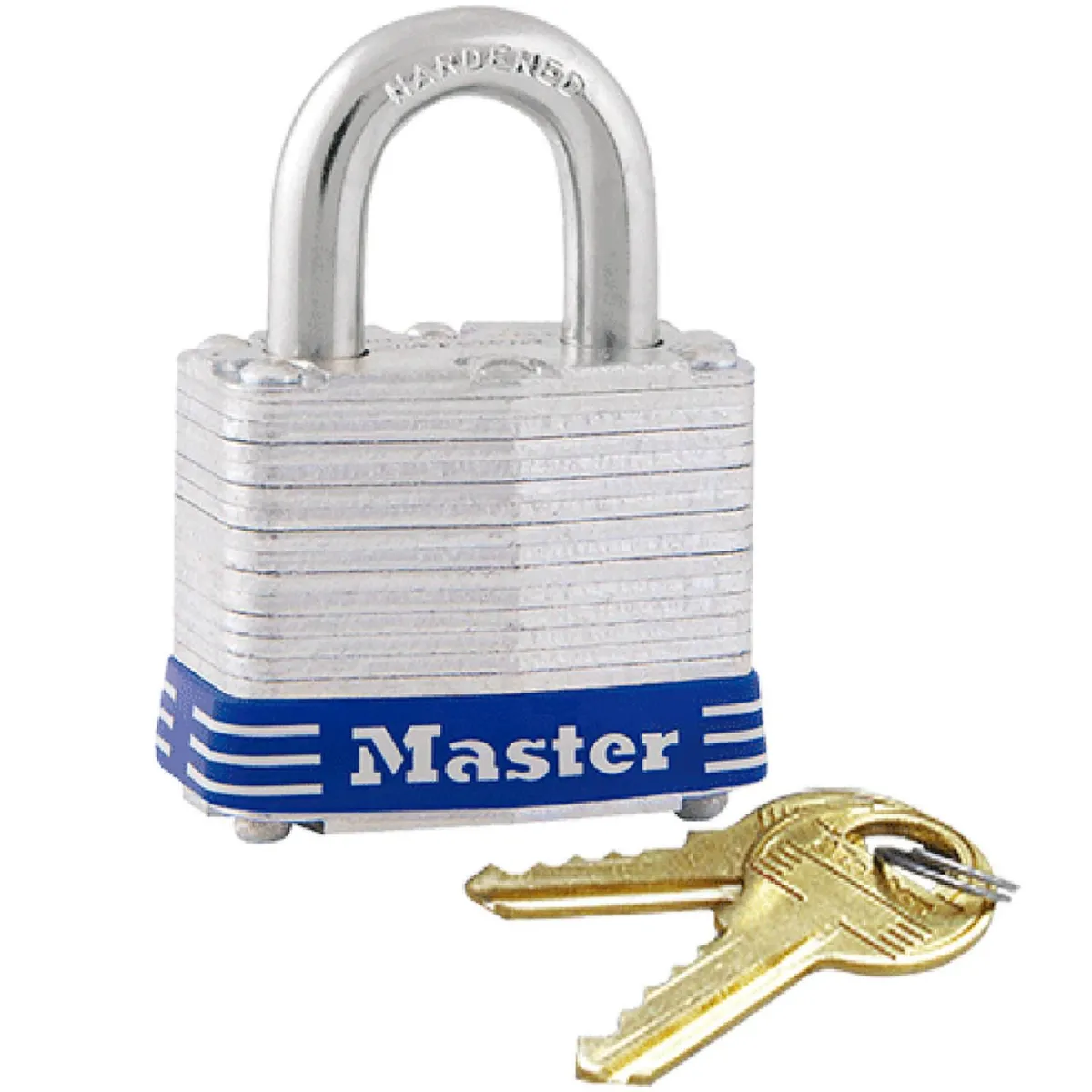 Cadeado Aço Lâminado 40mm Prata com Azul Masterlock, marca Masterlock - Foto Principal
