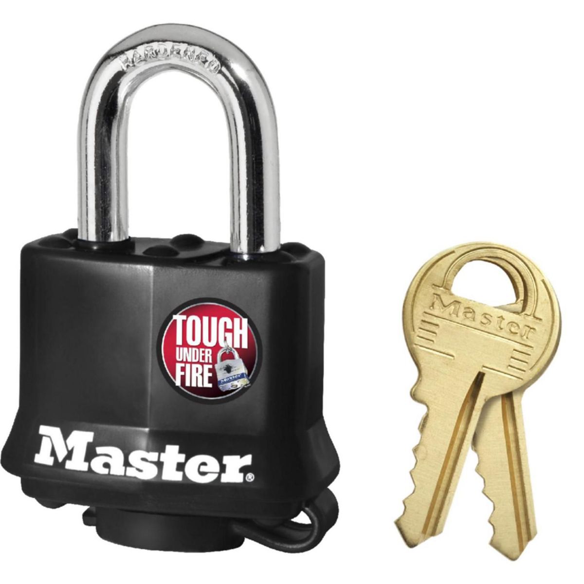 Cadeado Aço Lâminado 40mm Preto com Prata Masterlock, marca Masterlock - Foto Principal