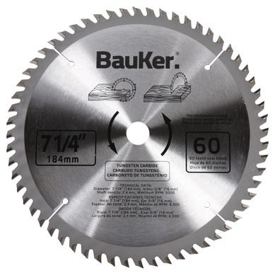 Lmina de Serra Circular 7,1/4' com 60 Dentes Madeira